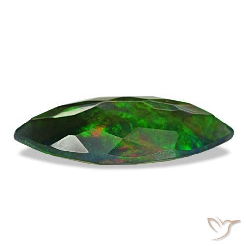 1.87캐럿 천연 멀티컬러 블랙 오팔, 마퀴즈, 15.9×7.4 mm, 투명한