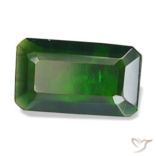 2.18캐럿 천연 멀티컬러 블랙 오팔, 에메랄드 컷, 12.9×7.5 mm, 투명한