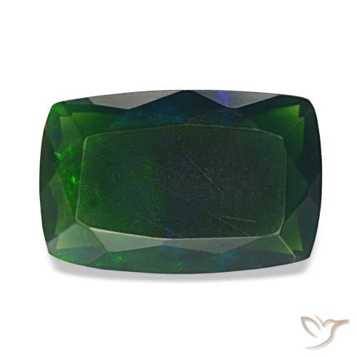 2.44ct 멀티컬러 블랙 오팔, 쿠션, 투명한