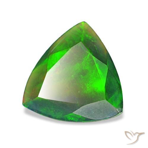 0.54캐럿 천연 멀티컬러 블랙 오팔, 트릴리언, 7.2×6.9 mm, 투명한