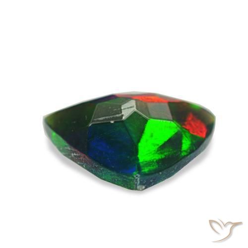 0.54캐럿 천연 멀티컬러 블랙 오팔, 트릴리언, 7.2×6.9 mm, 투명한