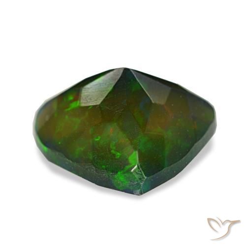 1.90캐럿 천연 멀티컬러 블랙 오팔, 트릴리언, 9.7×8.9 mm, 투명한