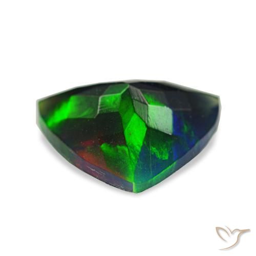 1.56캐럿 천연 멀티컬러 블랙 오팔, 트릴리언, 10.7×10 mm, 투명한