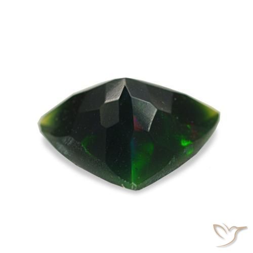 0.85캐럿 천연 멀티컬러 블랙 오팔, 트릴리언, 9.1×8.3 mm, 불투명체