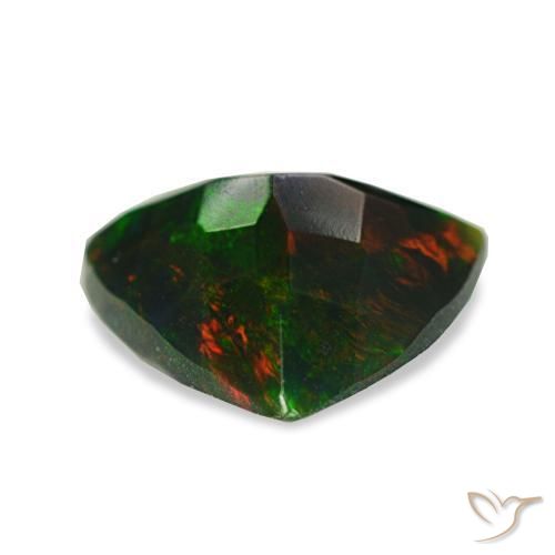 1.19캐럿 천연 멀티컬러 블랙 오팔, 트릴리언, 9.3×8.9 mm, 불투명체