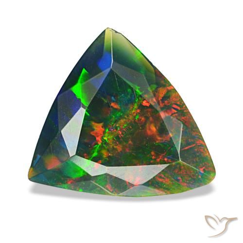 1.53ct 멀티컬러 블랙 오팔, 트릴리언, 불투명체
