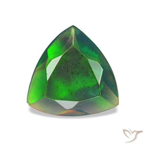 0.77캐럿 천연 멀티컬러 블랙 오팔, 트릴리언, 8.3×8.2 mm, 투명한