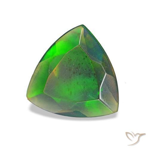 0.77캐럿 천연 멀티컬러 블랙 오팔, 트릴리언, 8.3×8.2 mm, 투명한
