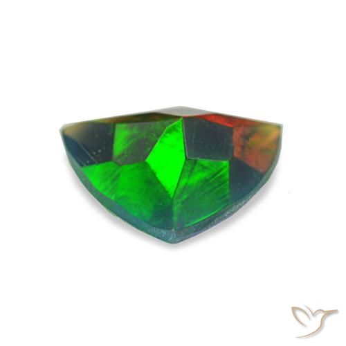 0.77캐럿 천연 멀티컬러 블랙 오팔, 트릴리언, 8.3×8.2 mm, 투명한