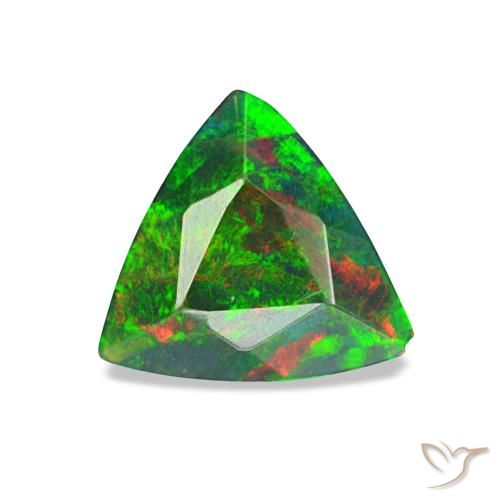 0.59ct 멀티컬러 블랙 오팔, 트릴리언, 불투명체