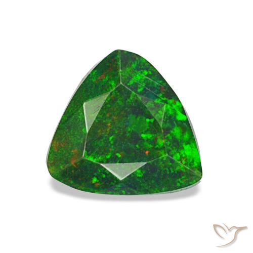 0.68캐럿 천연 멀티컬러 블랙 오팔, 트릴리언, 6.9×6.9 mm, 불투명체