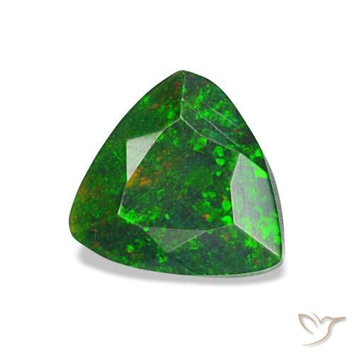 0.68캐럿 천연 멀티컬러 블랙 오팔, 트릴리언, 6.9×6.9 mm, 불투명체