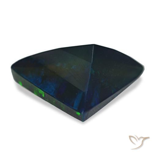3.13캐럿 천연 멀티컬러 블랙 오팔, 트릴리언, 13.8×13.8 mm, 투명한