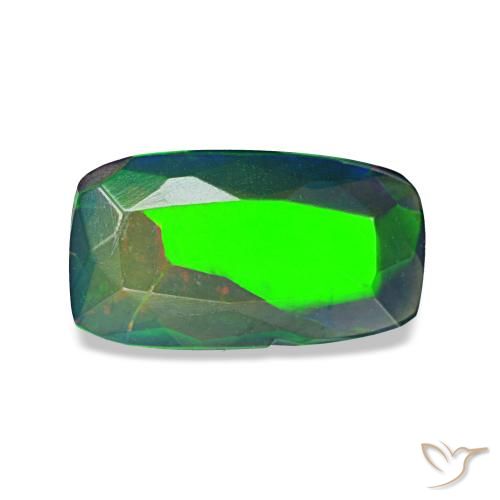 0.93ct 멀티컬러 블랙 오팔, 쿠션, 투명한