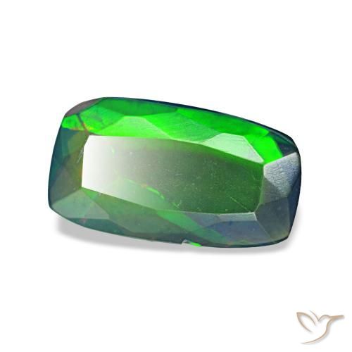 0.93캐럿 천연 멀티컬러 블랙 오팔, 쿠션 컷, 9.9×5.6 mm, 투명한