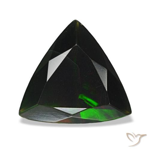 1.28캐럿 천연 멀티컬러 블랙 오팔, 트릴리언, 10.3×9.5 mm, 불투명체