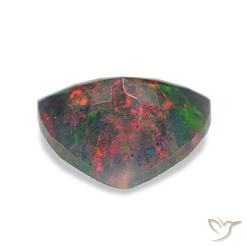 1.94캐럿 천연 멀티컬러 블랙 오팔, 트릴리언, 10.6×10.3 mm, 불투명체