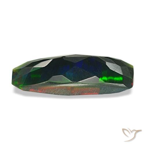 1.18캐럿 천연 멀티컬러 블랙 오팔, 쿠션 컷, 12.4×6 mm, 투명한