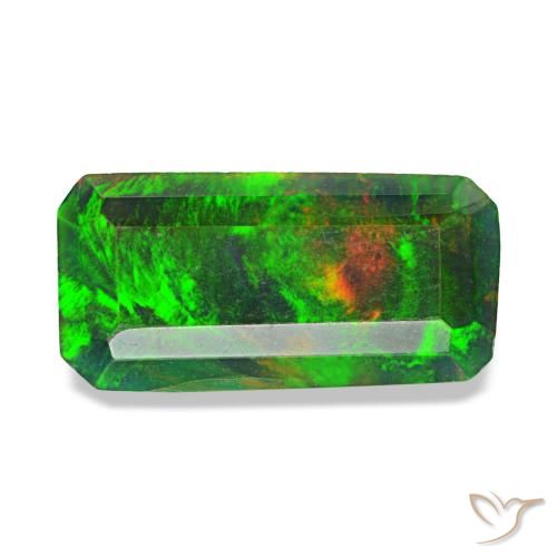 1.04ct 멀티컬러 블랙 오팔, 에메랄드 컷, 투명한