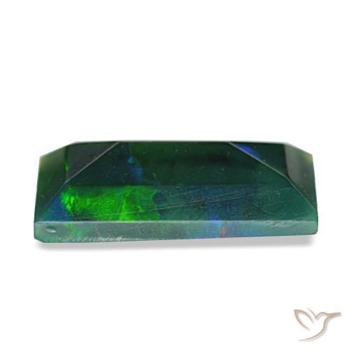 1.41캐럿 천연 멀티컬러 블랙 오팔, 바게트, 11.9×6.5 mm, 불투명체