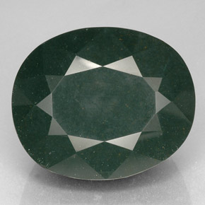 102.65캐럿 천연 딥 그린 블러드스톤, 타원형 컷, 31.9×26.5 mm, 불투명체