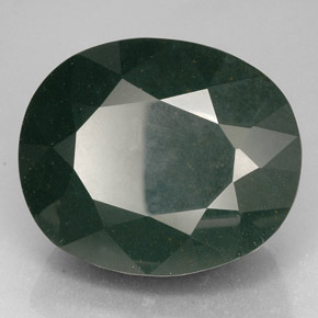 102.65캐럿 천연 딥 그린 블러드스톤, 타원형 컷, 31.9×26.5 mm, 불투명체