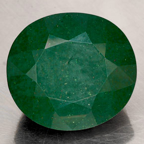 90.45캐럿 천연 딥 그린 블러드스톤, 타원형 컷, 29.7×26.9 mm, 불투명체