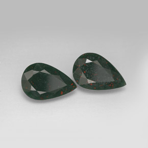 캐럿 천연 점박이 그린 블러드스톤 보석, 배 모양, 11.1×7.3 mm, 불투명체