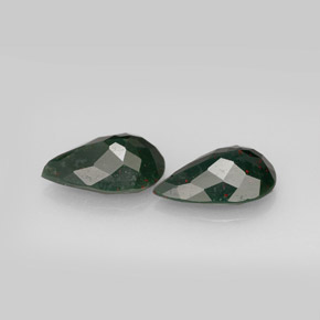캐럿 천연 점박이 그린 블러드스톤 보석, 배 모양, 11.1×7.3 mm, 불투명체