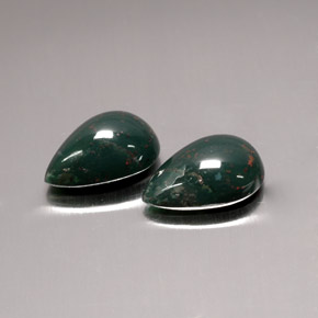 캐럿 천연 점박이 그린 블러드스톤 보석, 배 모양, 8.7×5.8 mm, 불투명체
