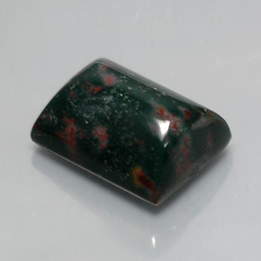 10.72캐럿 천연 점박이 그린 블러드스톤, 바게트, 14.9×11.3 mm, 불투명체