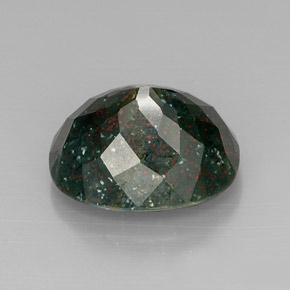 15.97캐럿 천연 점박이 그린 블러드스톤, 타원형 컷, 18×14.9 mm, 불투명체