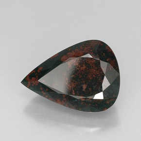 15.66캐럿 천연 더럽혀진 녹색 혈석, 배 모양, 불투명체