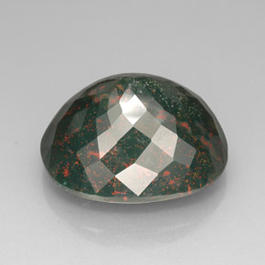 76.20캐럿 천연 점박이 그린 블러드스톤, 타원형 컷, 29.6×25 mm, 불투명체