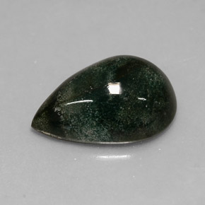 2.71캐럿 천연 점박이 그린 블러드스톤, 배 모양, 11.9×8 mm, 불투명체