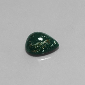 2.88캐럿 천연 점박이 그린 블러드스톤, 배 모양, 10.9×8.7 mm, 불투명체