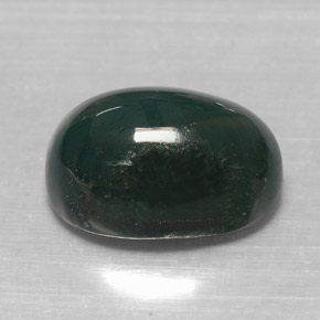 7.81캐럿 천연 점박이 그린 블러드스톤, 타원형 컷, 14.5×10.2 mm, 불투명체