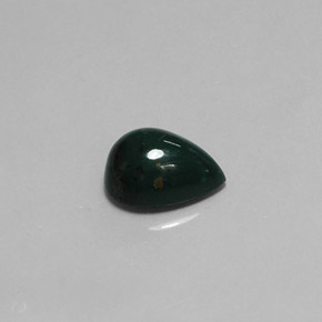 4.59캐럿 천연 점박이 그린 블러드스톤, 배 모양, 12.9×9.7 mm, 불투명체