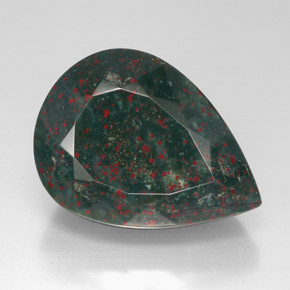 57.45캐럿 천연 더럽혀진 녹색 혈석, 배 모양, 불투명체