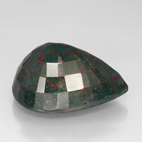 57.45캐럿 천연 더럽혀진 녹색 혈석, 배 모양, 불투명체