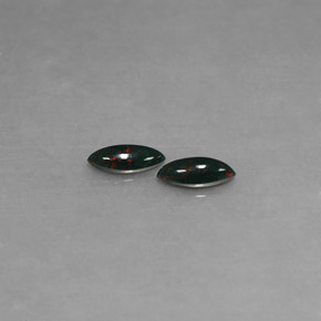 캐럿 천연 점박이 그린 블러드스톤 보석, 마퀴즈, 7.1×3.1 mm, 불투명체