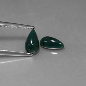 캐럿 천연 점박이 그린 블러드스톤 보석, 배 모양, 8.6×4.8 mm, 불투명체