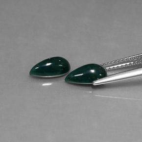 캐럿 천연 점박이 그린 블러드스톤 보석, 배 모양, 8.6×4.8 mm, 불투명체
