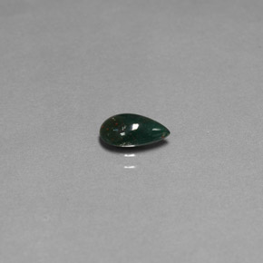 0.72캐럿 천연 점박이 그린 블러드스톤, 배 모양, 8.4×5.1 mm, 불투명체