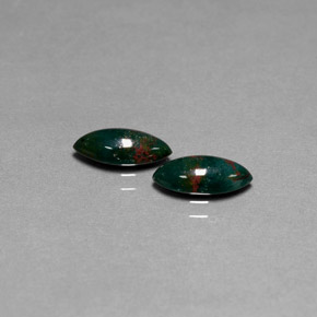 캐럿 천연 점박이 그린 블러드스톤 보석, 마퀴즈, 10×4.8 mm, 불투명체