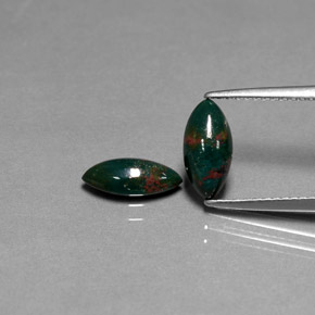 캐럿 천연 점박이 그린 블러드스톤 보석, 마퀴즈, 10×4.8 mm, 불투명체