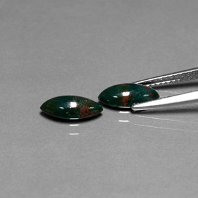 캐럿 천연 점박이 그린 블러드스톤 보석, 마퀴즈, 10×4.8 mm, 불투명체