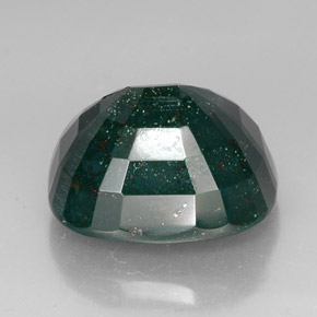 41.61캐럿 천연 점박이 그린 블러드스톤, 쿠션 컷, 23×19.6 mm, 불투명체