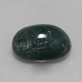 4.74캐럿 천연 점박이 그린 블러드스톤, 타원형 컷, 13.3×10 mm, 불투명체