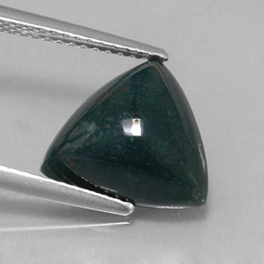 3.97캐럿 천연 점박이 그린 블러드스톤, 트릴리언, 11.7×11 mm, 불투명체